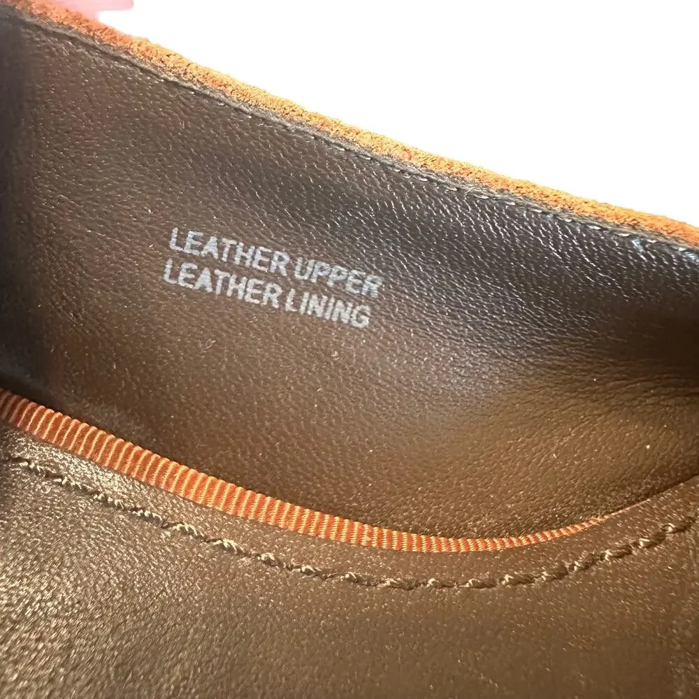 Vera Wang Rust Brown Leather Ballet Flats Back Zip Women’s Size 7